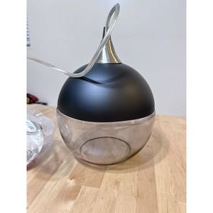 RARE 8” Black Smoke Glass CLEAR MATTE Light Post Globe Repro MCM New